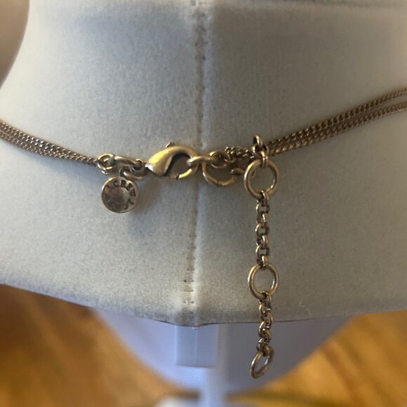 Unique J. Crew double chain Goldtone/Brass statement necklace with Crystal links - Picture 7 of 8